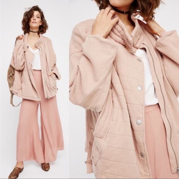 Free People Oversized Knit Quilted Jacket M/L NWT - Picture 5 of 13